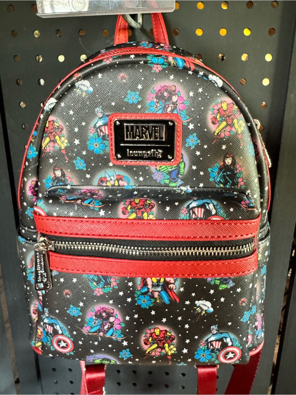 Loungefly Kids Black & Red Mini Backpack Marvel